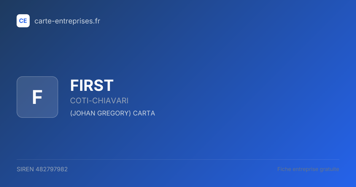 FIRST — 482797982 — fiche entreprise