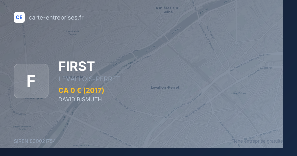 FIRST — 830021754 — fiche entreprise