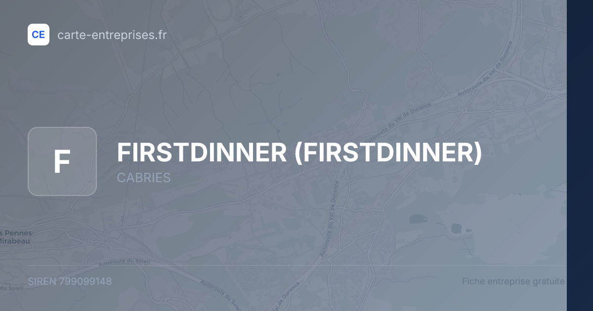 FIRSTDINNER — 799099148 — fiche entreprise