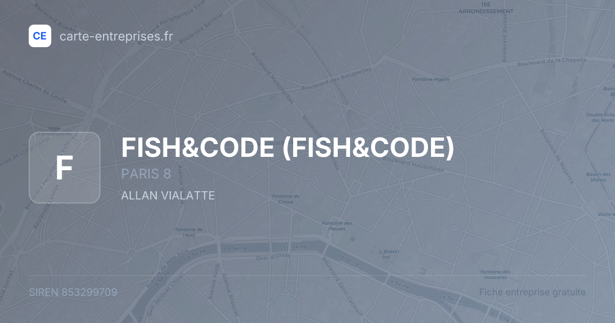 FISH&CODE — 853299709 — fiche entreprise