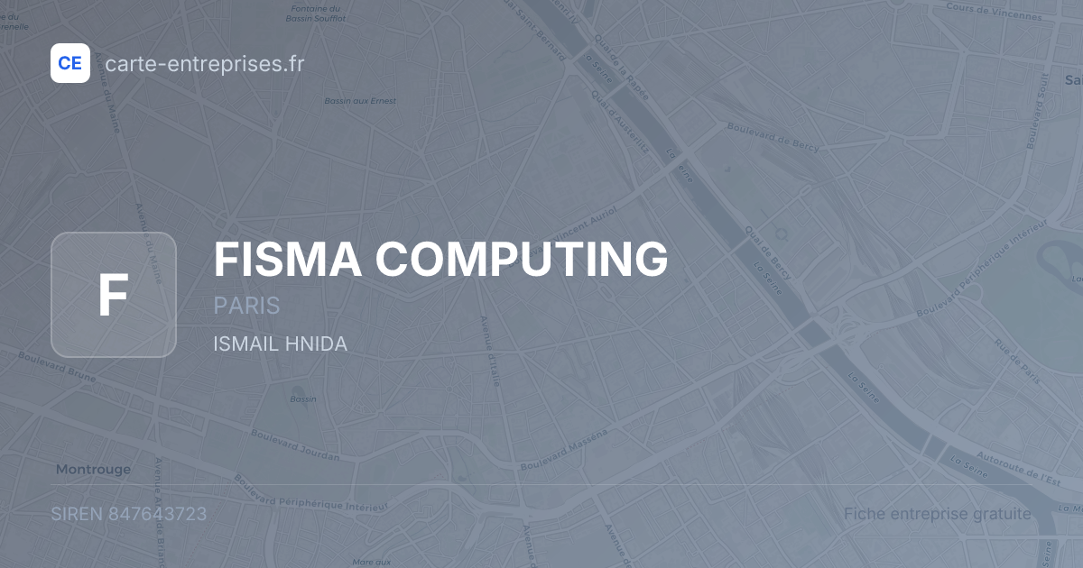 FISMA COMPUTING — 847643723 — fiche entreprise