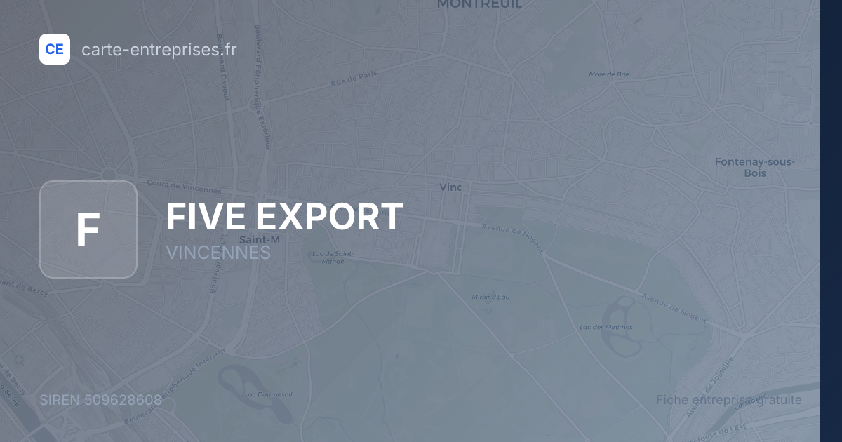 FIVE EXPORT — 509628608 — fiche entreprise