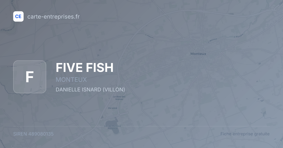 FIVE FISH — 489080135 — fiche entreprise