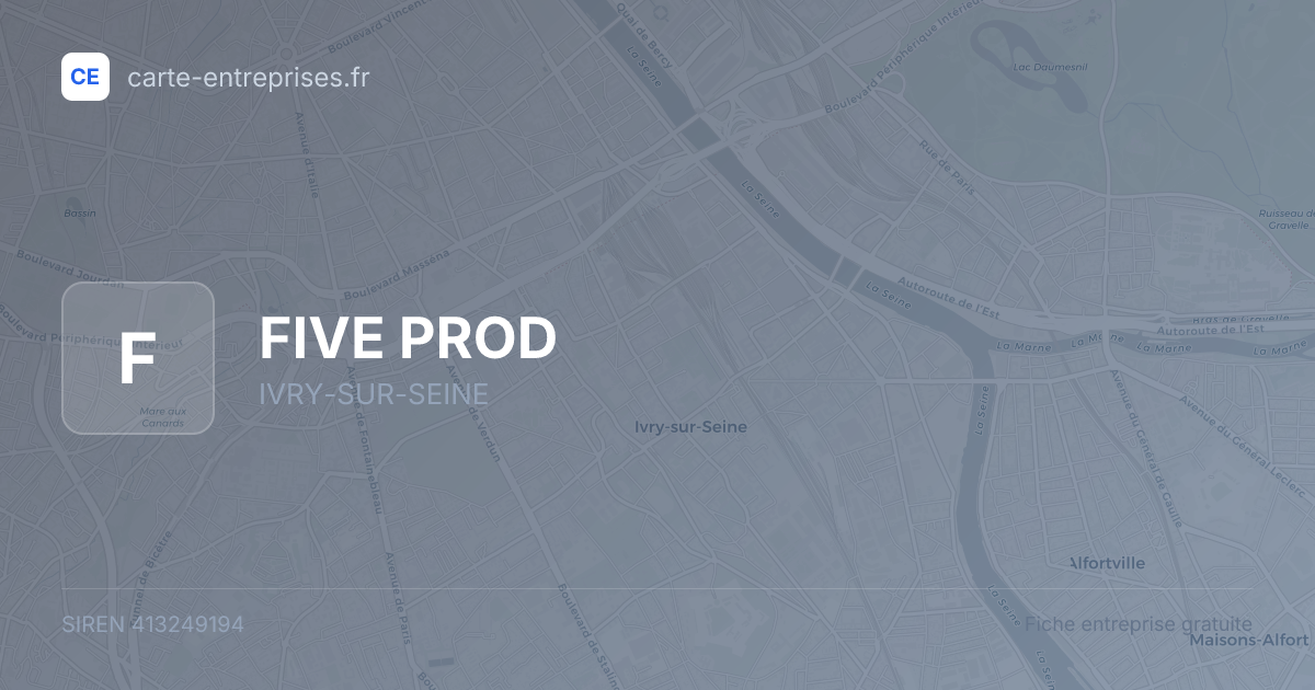 FIVE PROD — 413249194 — fiche entreprise