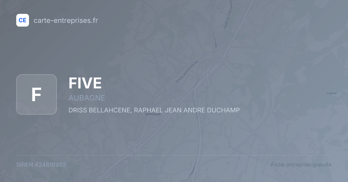 FIVE — 424810992 — fiche entreprise