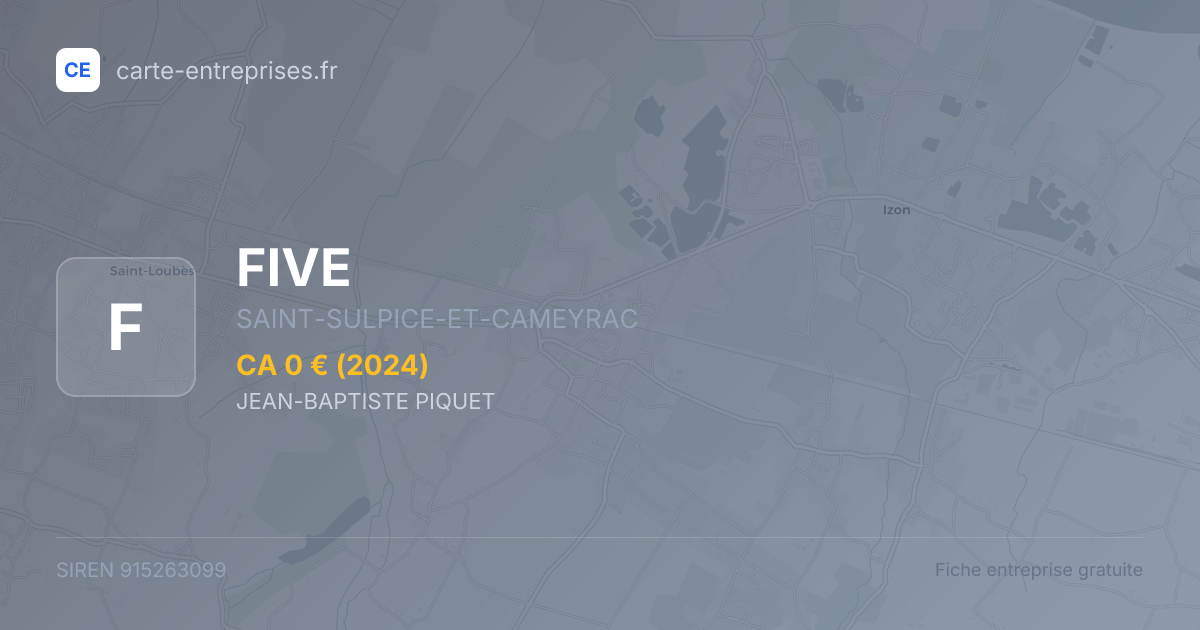 FIVE — 915263099 — fiche entreprise