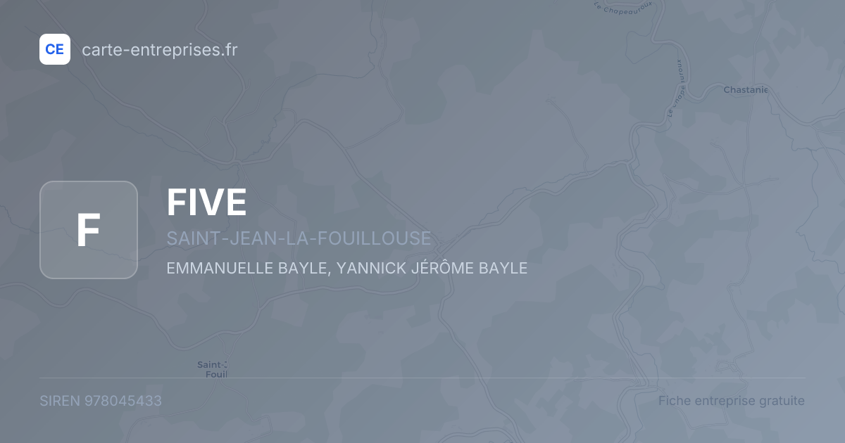 FIVE — 978045433 — fiche entreprise
