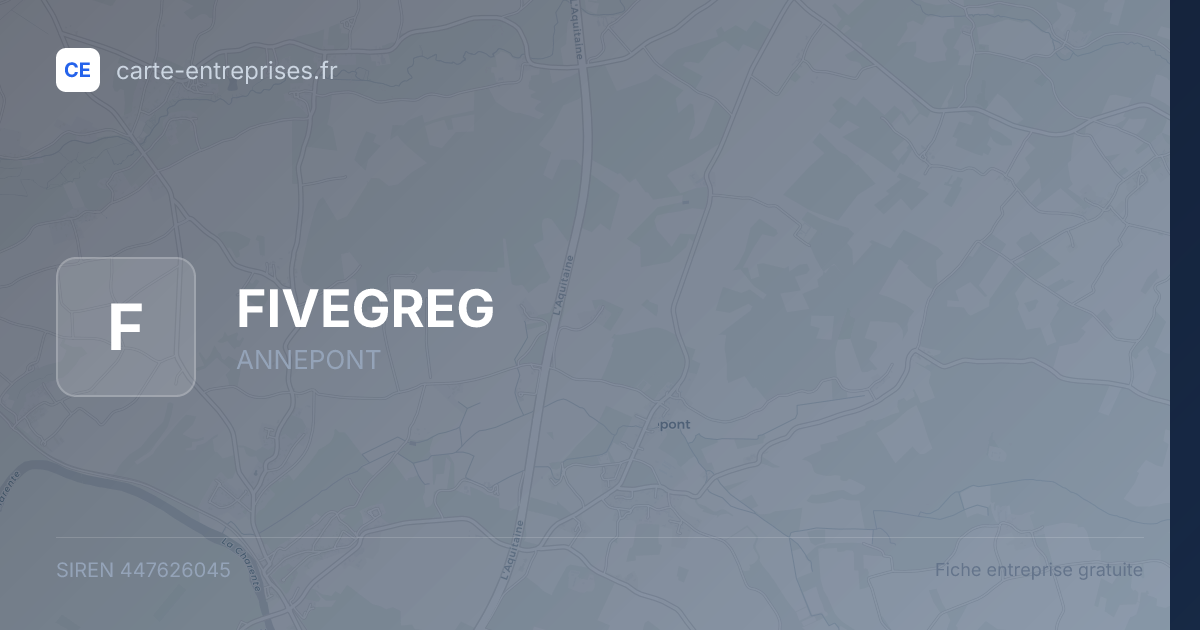 FIVEGREG — 447626045 — fiche entreprise