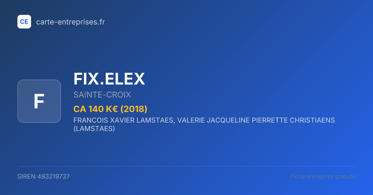 FIX.ELEX — 493219737 — fiche entreprise