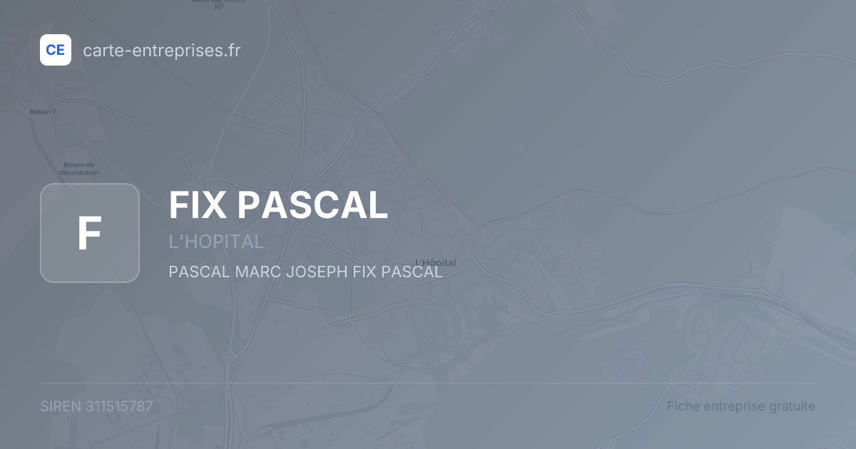 FIX PASCAL — 311515787 — fiche entreprise