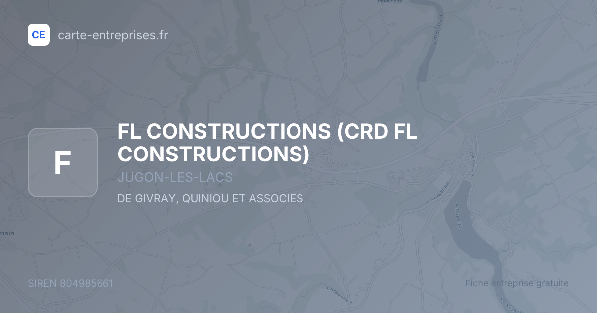 FL CONSTRUCTIONS (CRD FL CONSTRUCTIONS) — 804985661 — fiche entreprise