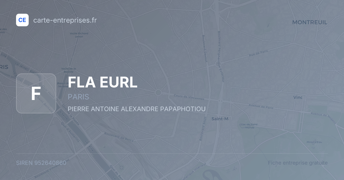 FLA EURL — 952640860 — fiche entreprise