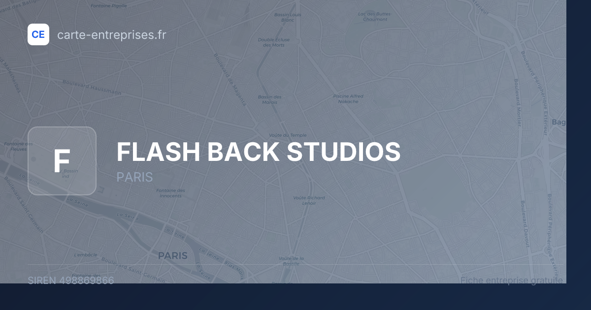 FLASH BACK STUDIOS — 498869866 — fiche entreprise