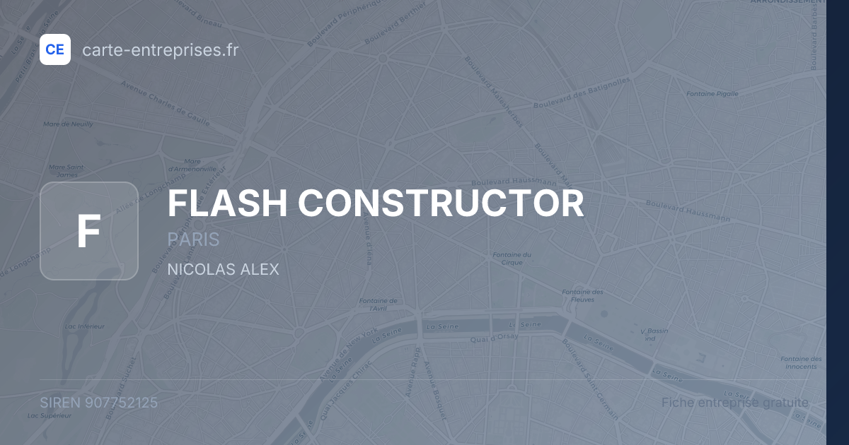 FLASH CONSTRUCTOR — 907752125 — fiche entreprise