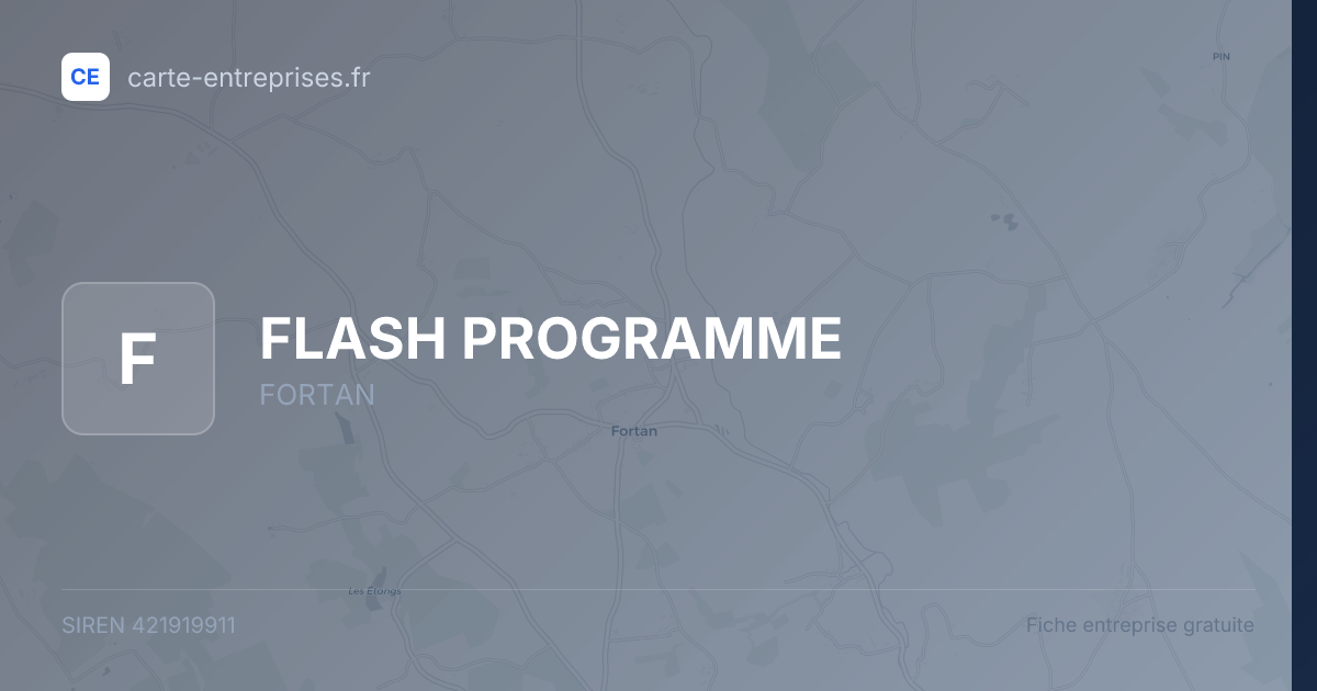 FLASH PROGRAMME — 421919911 — fiche entreprise