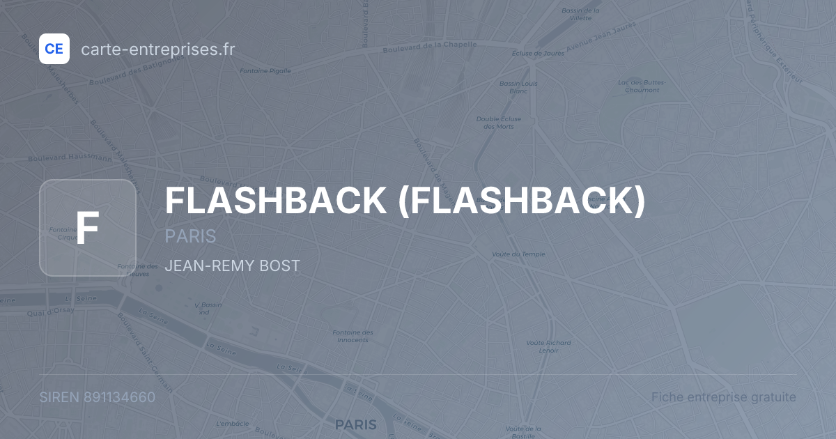 FLASHBACK — 891134660 — fiche entreprise