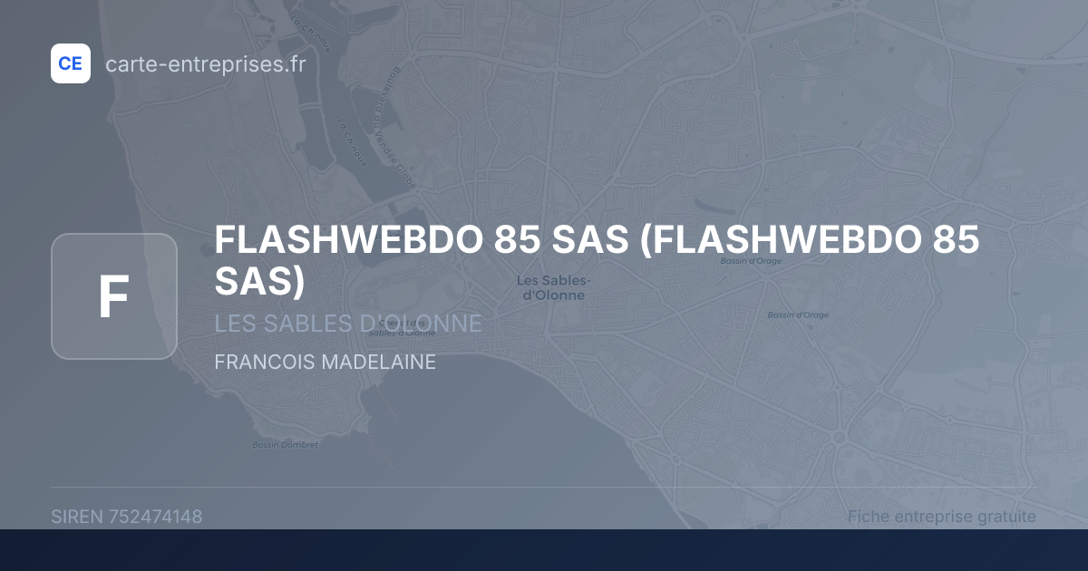FLASHWEBDO 85 SAS — 752474148 — fiche entreprise