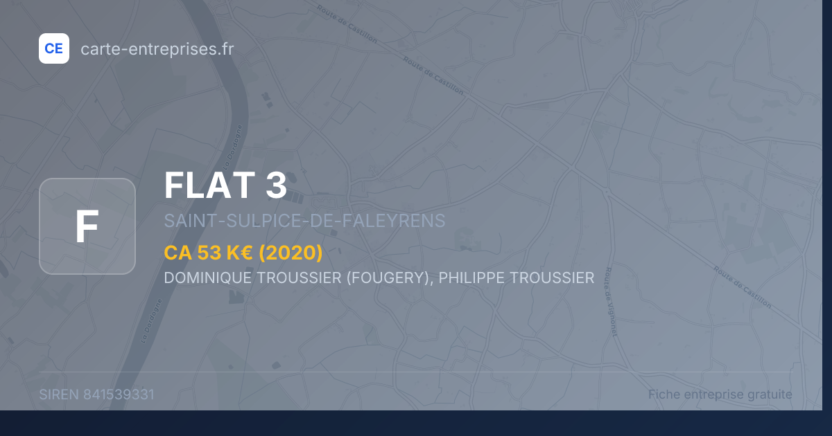 FLAT 3 — 841539331 — fiche entreprise