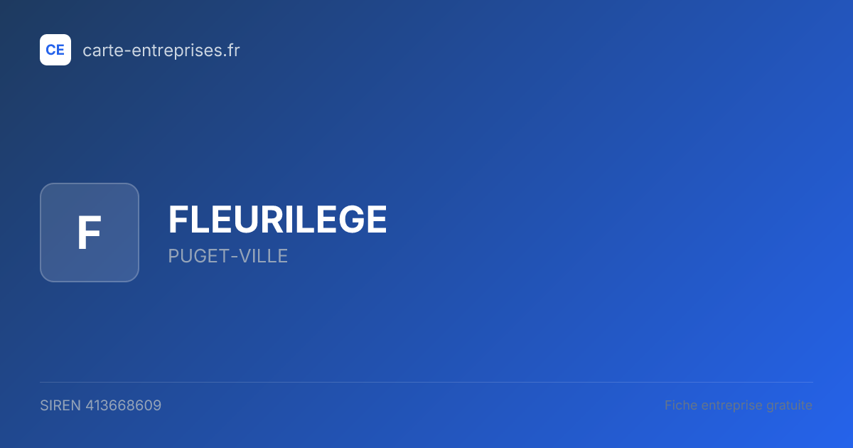FLEURILEGE — 413668609 — fiche entreprise