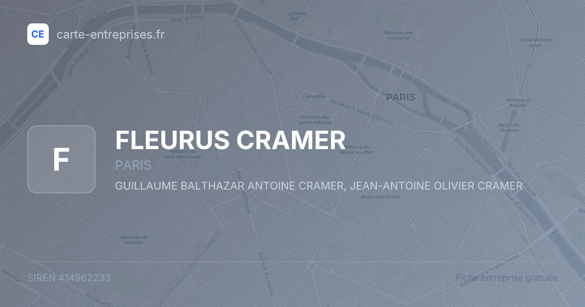 FLEURUS CRAMER — 414962233 — fiche entreprise