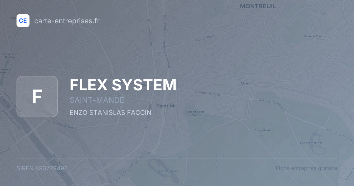 FLEX SYSTEM — 893779496 — fiche entreprise