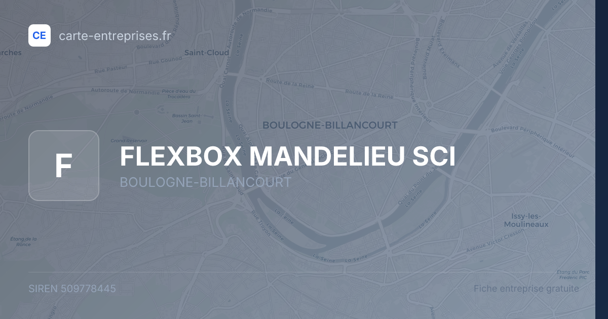 FLEXBOX MANDELIEU SCI — 509778445 — fiche entreprise