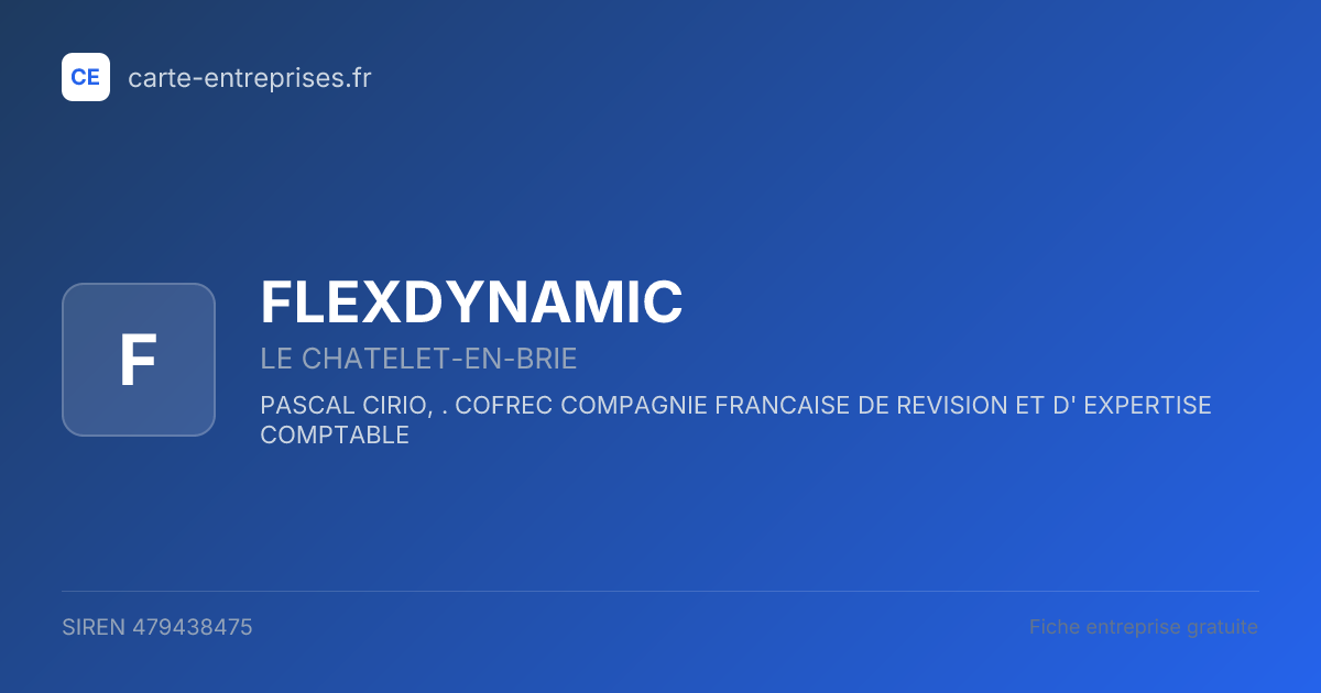 FLEXDYNAMIC — 479438475 — fiche entreprise