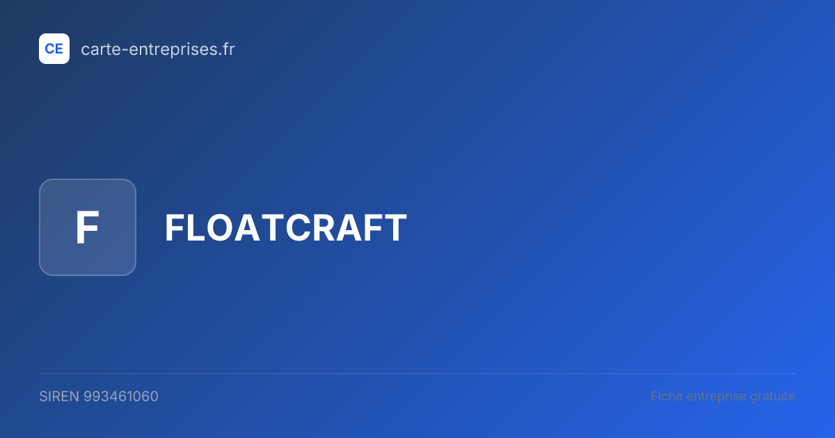 FLOATCRAFT — 993461060 — fiche entreprise