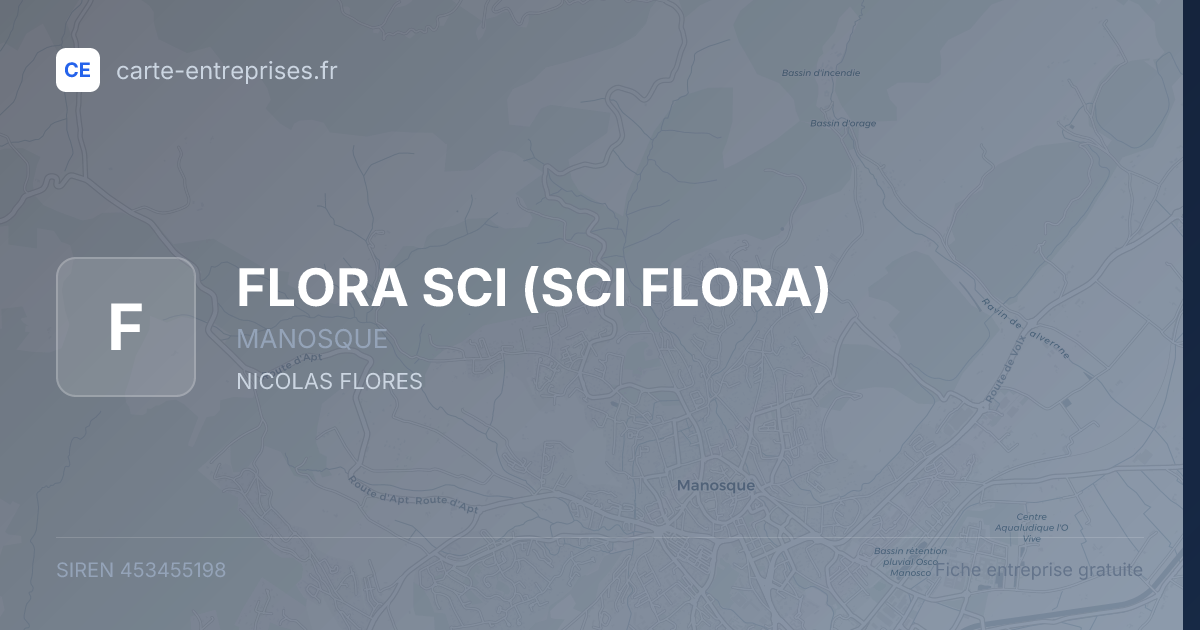FLORA SCI (SCI FLORA) — 453455198 — fiche entreprise