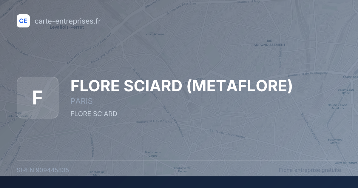 FLORE SCIARD (METAFLORE) — 909445835 — fiche entreprise