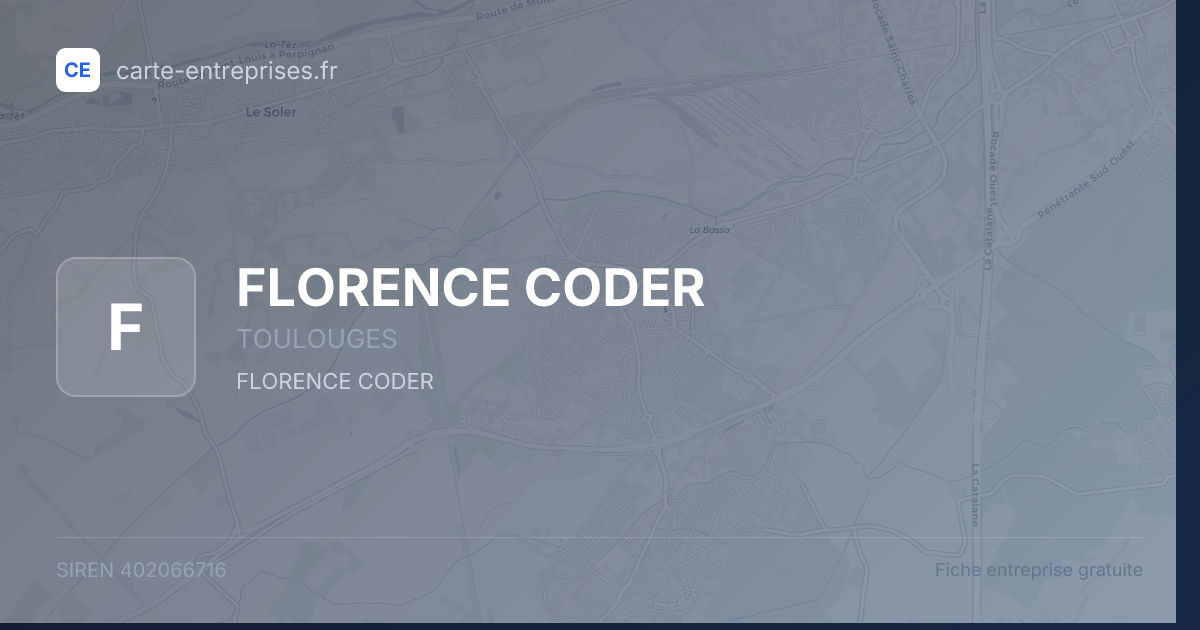 FLORENCE CODER — 402066716 — fiche entreprise