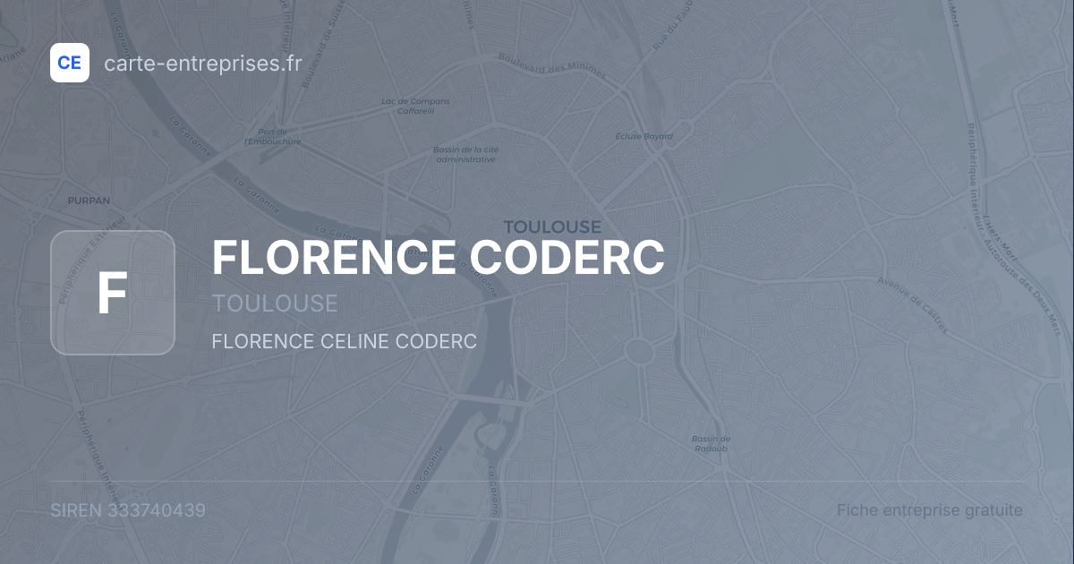 FLORENCE CODERC — 333740439 — fiche entreprise