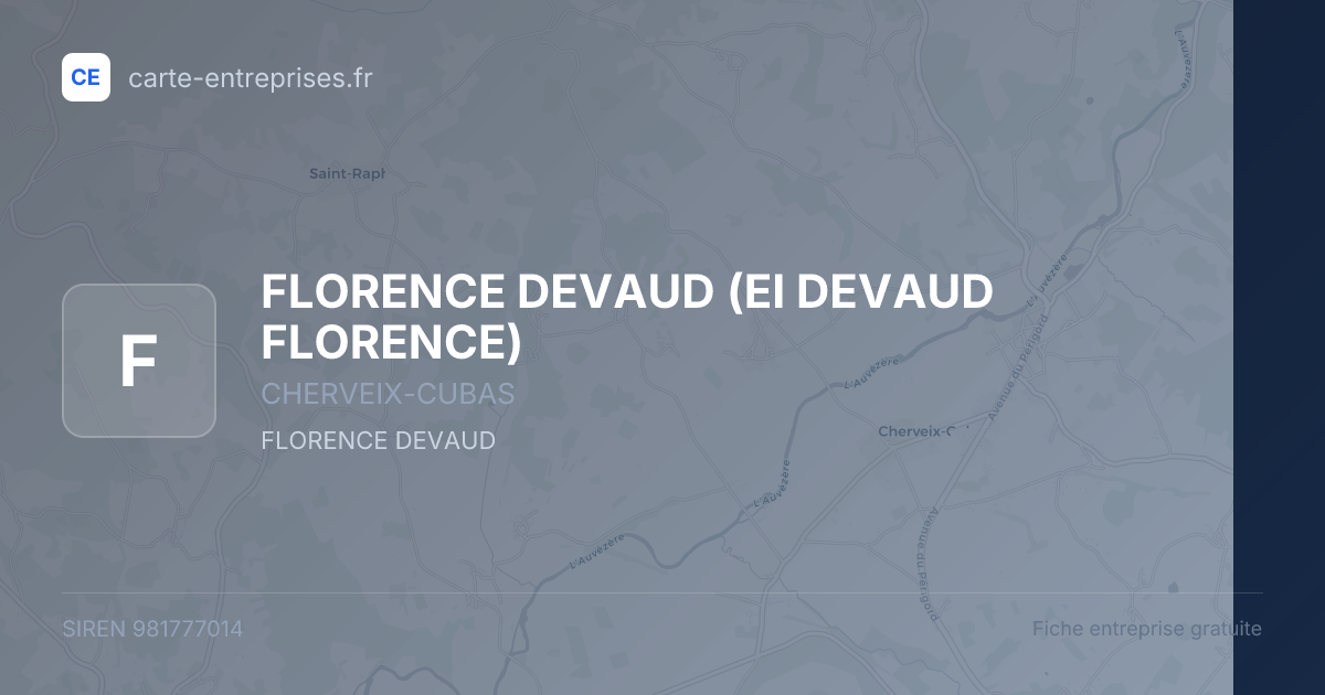 FLORENCE DEVAUD (EI DEVAUD FLORENCE) — 981777014 — fiche entreprise