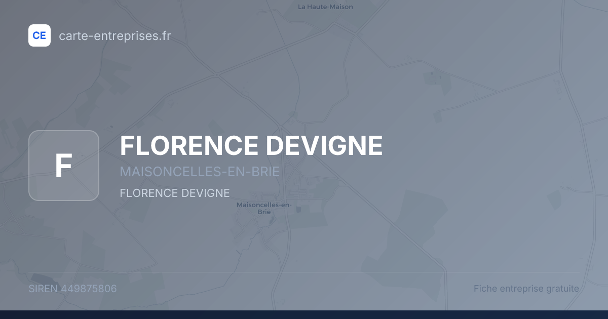 FLORENCE DEVIGNE — 449875806 — fiche entreprise