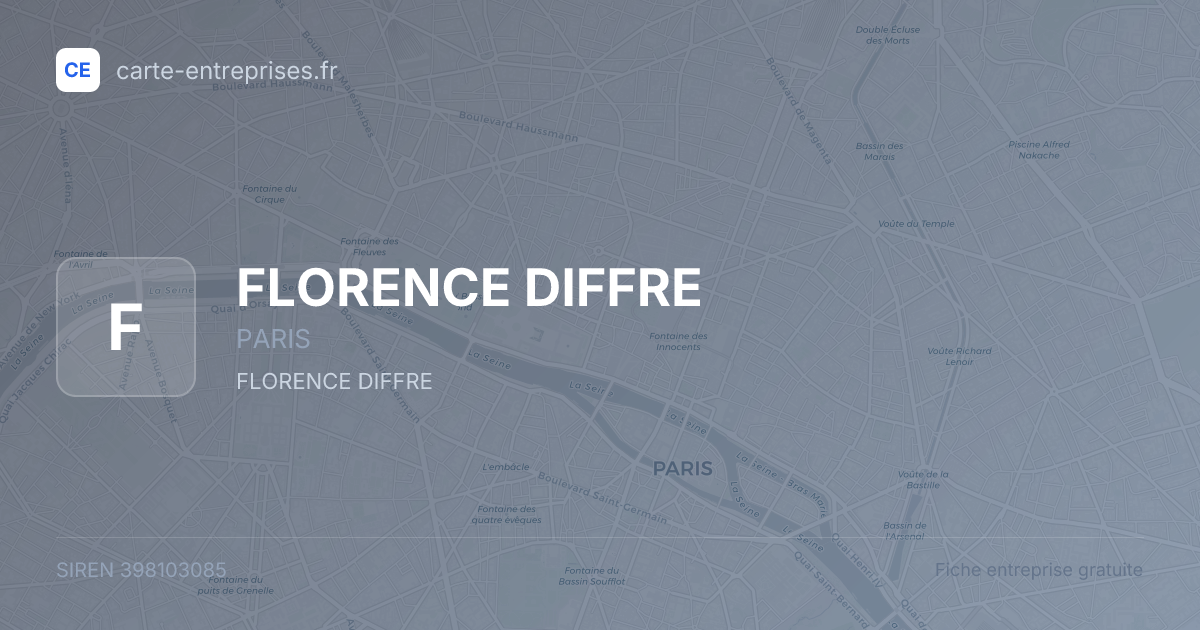 FLORENCE DIFFRE — 398103085 — fiche entreprise
