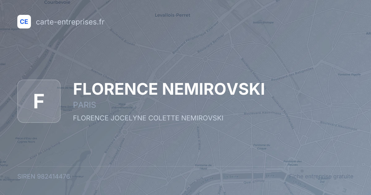 FLORENCE NEMIROVSKI — 982414476 — fiche entreprise