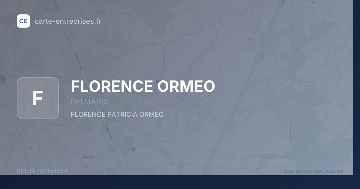 FLORENCE ORMEO — 793188954 — fiche entreprise