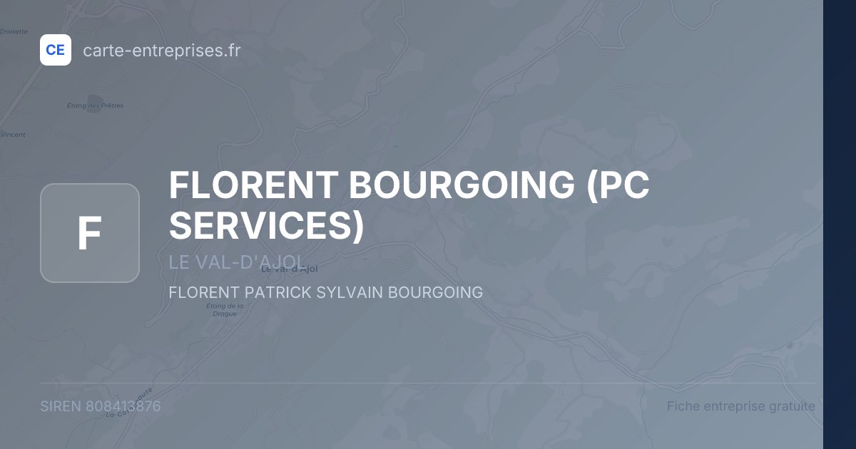 FLORENT BOURGOING (PC SERVICES) — 808413876 — fiche entreprise