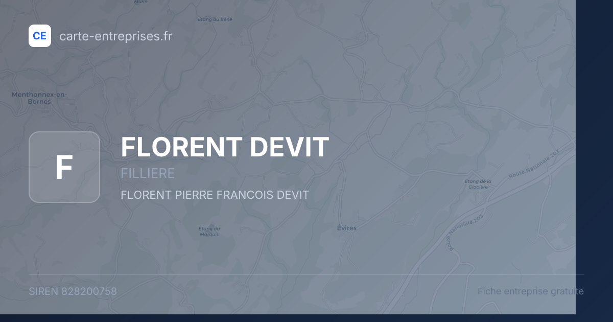 FLORENT DEVIT — 828200758 — fiche entreprise