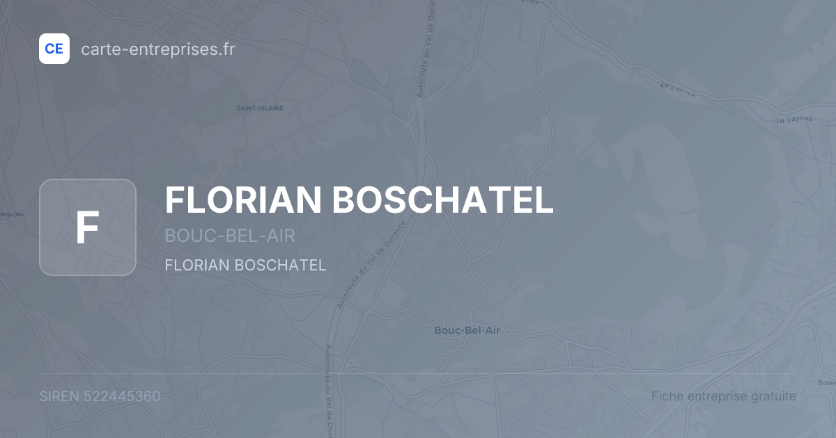 FLORIAN BOSCHATEL — 522445360 — fiche entreprise