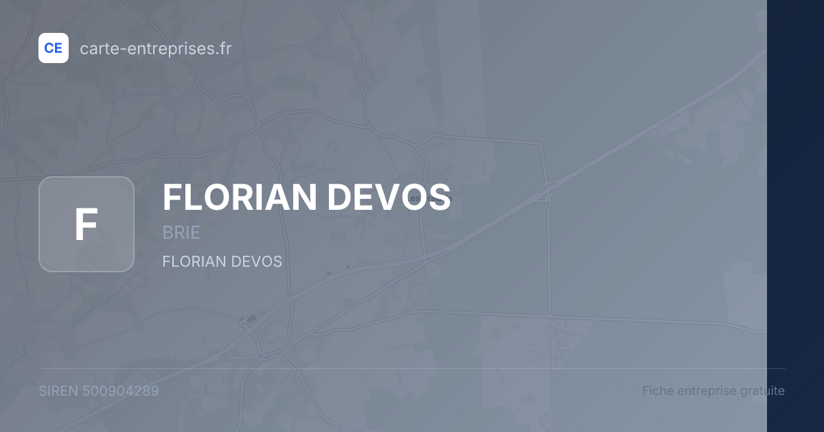 FLORIAN DEVOS — 500904289 — fiche entreprise