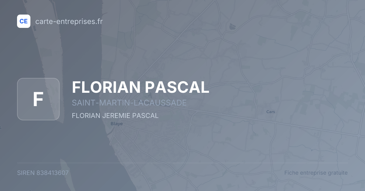 FLORIAN PASCAL — 838413607 — fiche entreprise