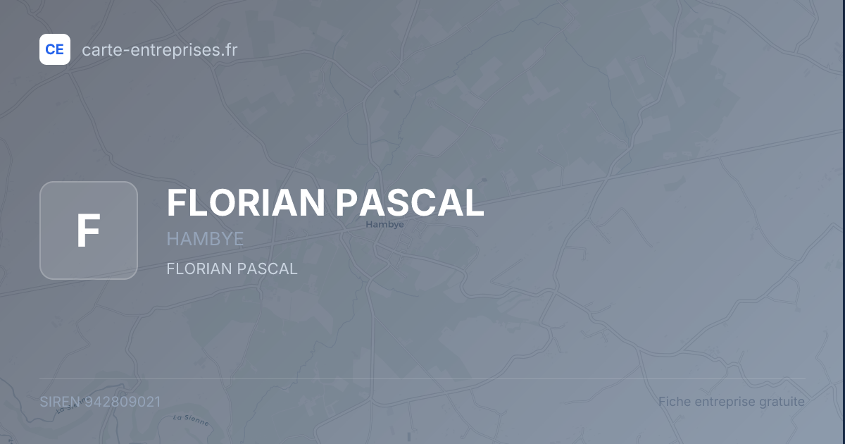 FLORIAN PASCAL — 942809021 — fiche entreprise
