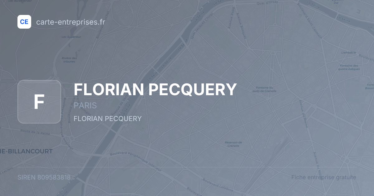 FLORIAN PECQUERY — 809583818 — fiche entreprise