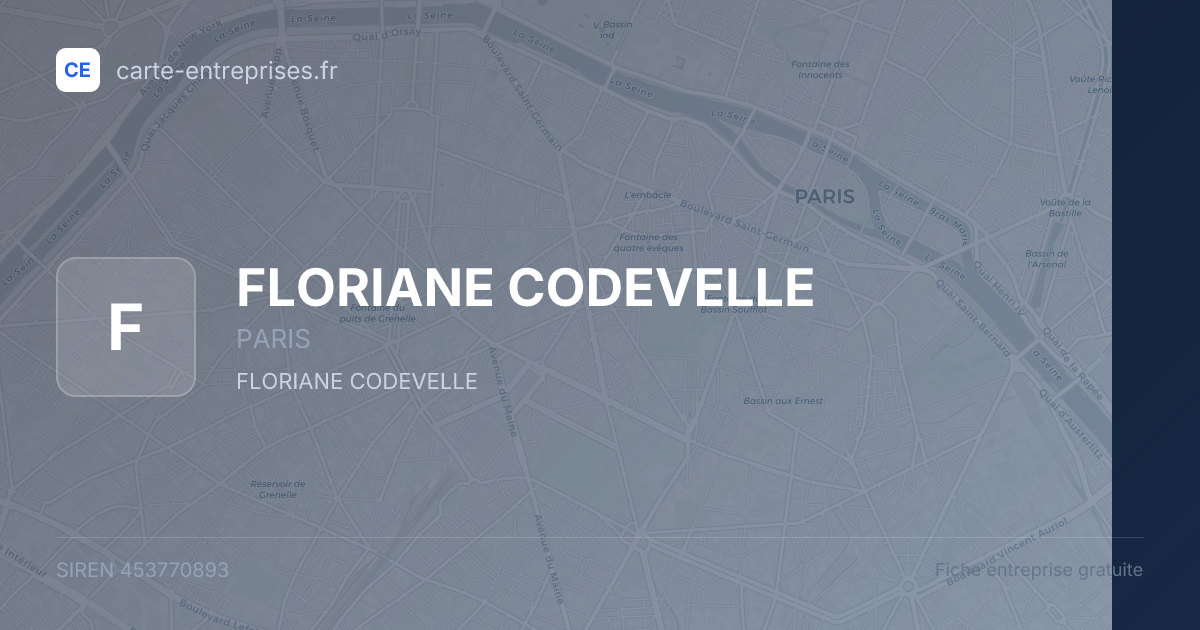 FLORIANE CODEVELLE — 453770893 — fiche entreprise