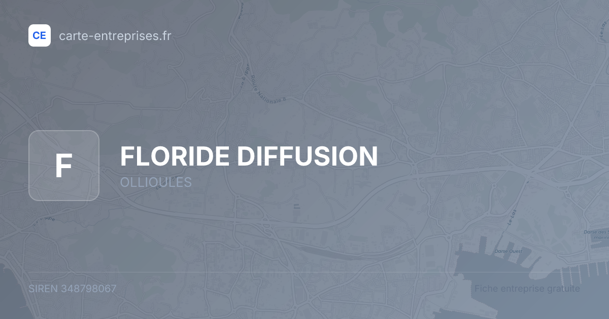 FLORIDE DIFFUSION — 348798067 — fiche entreprise
