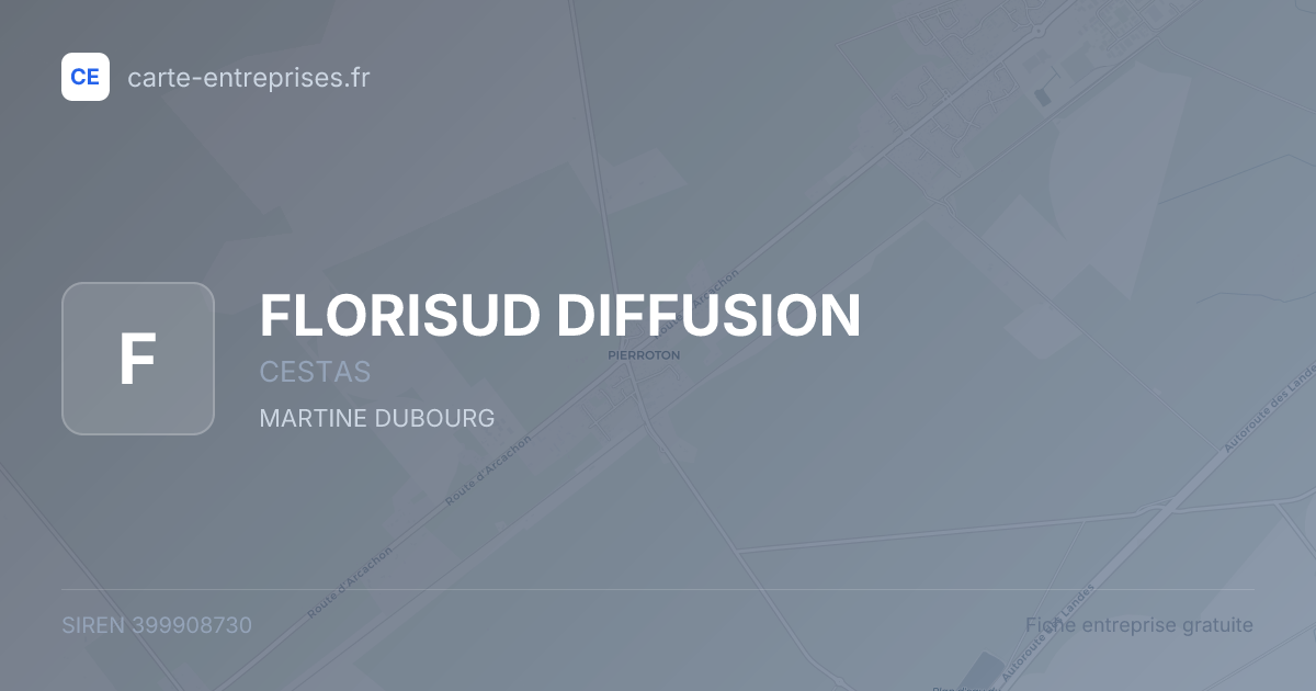 FLORISUD DIFFUSION — 399908730 — fiche entreprise