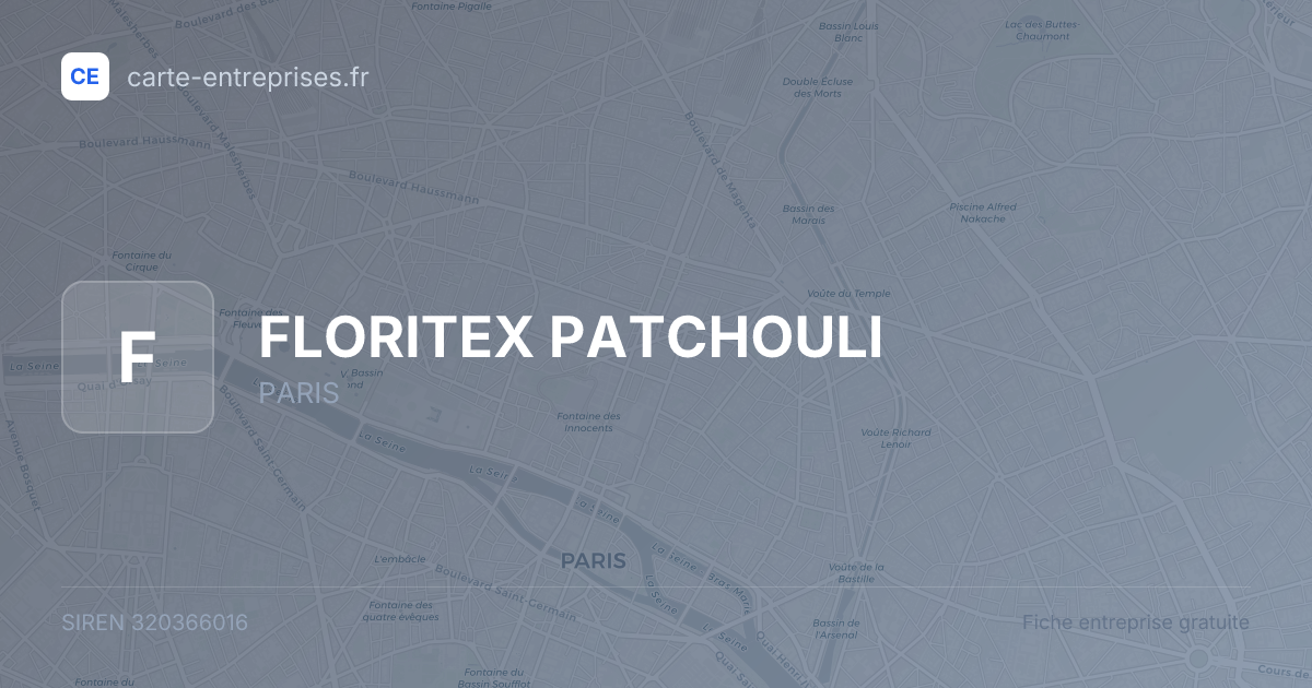 FLORITEX PATCHOULI — 320366016 — fiche entreprise