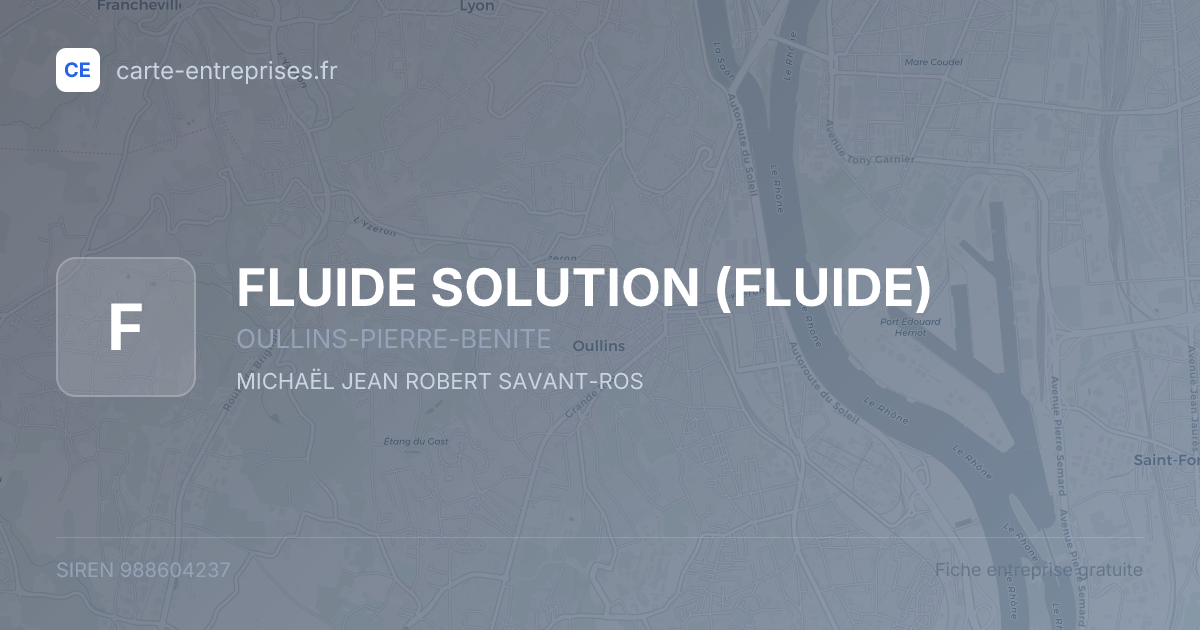 FLUIDE SOLUTION (FLUIDE) — 988604237 — fiche entreprise