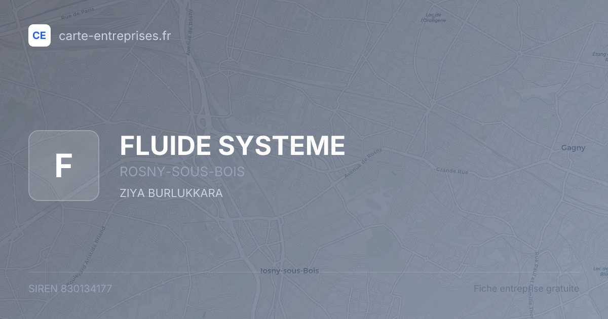 FLUIDE SYSTEME — 830134177 — fiche entreprise